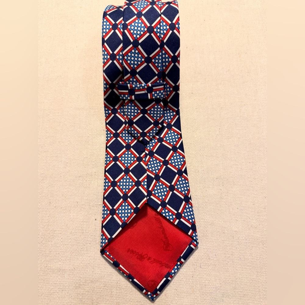 Turnbull And Asser  Men’s Silk Tie Colorful Multicolor Geometric Made In England